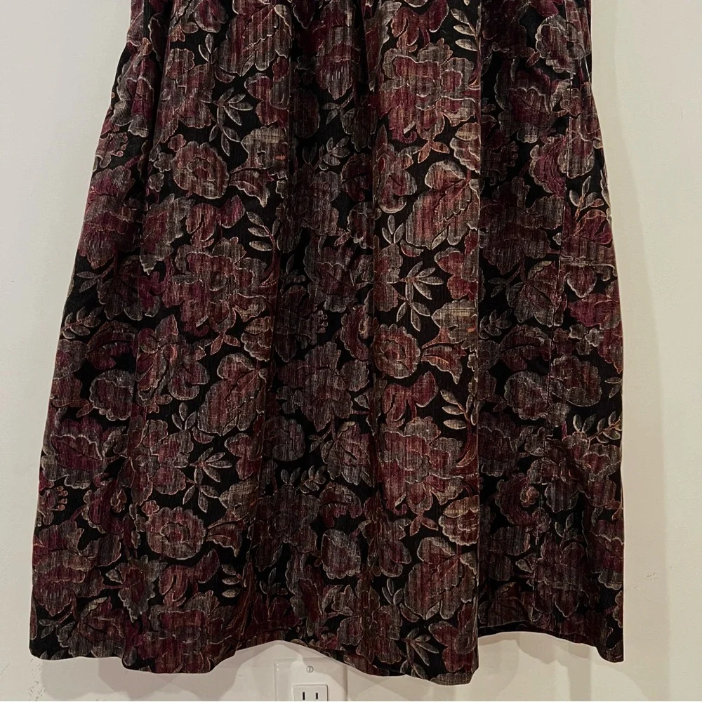 Woodward Vintage Black Floral Tapestry Sleeveless Dress Women’s Sz 6 - Picture 4 of 10